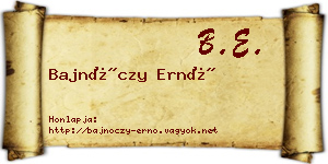 Bajnóczy Ernő névjegykártya